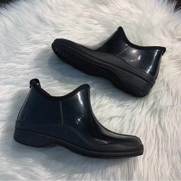 Ankle Rain Boots Glossy Black 8 - Picture 11 of 11